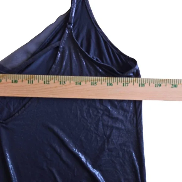 Victorias Secret Metallic Mesh V‎ Neck Cami Tank Top Womens L Silver Glamorous - Picture 7 of 11